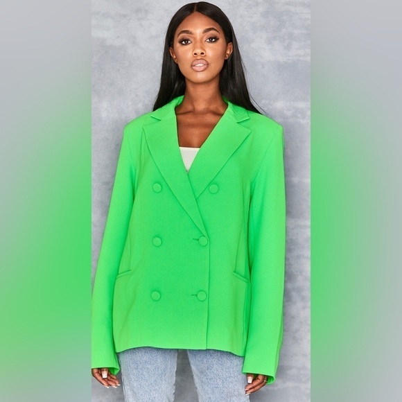 Mistress Rocks ‘Business as usual’ oversized blazer jacket in Neon Green. Size S - Picture 2 of 6